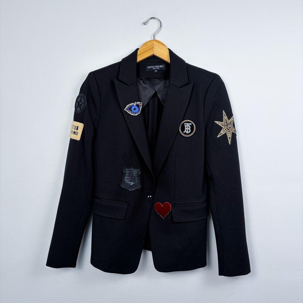 Central Park West Lucky Patches Dickie Blazer Black XS